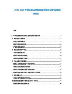 2025-2030中國城市配送物流園區網絡化布局與效能提升報告