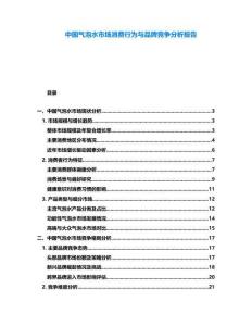 中國氣泡水市場消費行為與品牌競爭分析報告