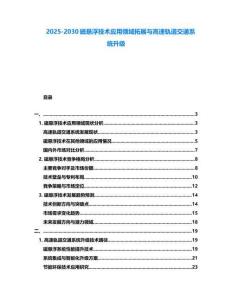 2025-2030磁懸浮技術應用領域拓展與高速軌道交通系統升級