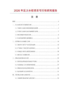 2026年压力水柜项目可行性研究报告