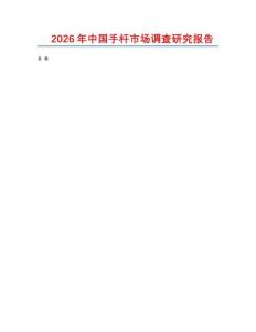 2026年中国手杆市场调查研究报告