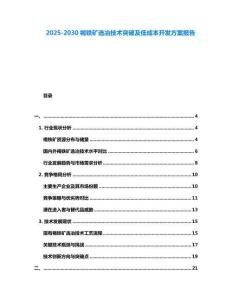 2025-2030褐鐵礦選冶技術(shù)突破及低成本開發(fā)方案報(bào)告