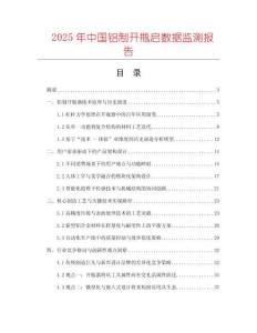 2025年中國鋁制開瓶啟數(shù)據(jù)監(jiān)測報告