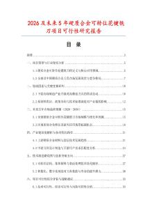 2026及未來5年硬質(zhì)合金可轉(zhuǎn)位花鍵銑刀項目可行性研究報告