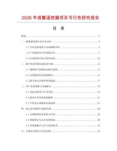 2026年报警遥控器项目可行性研究报告