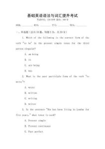 基礎英語語法與詞匯提升考試