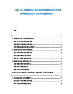 2025-2030金融科技行業應用場景拓展分析及未來市場競爭格局演變研究與投資機會把握報告