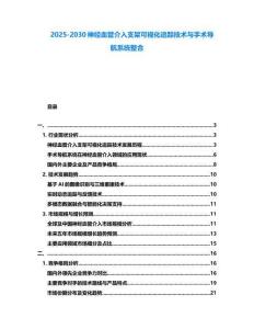 2025-2030神經(jīng)血管介入支架可視化追蹤技術(shù)與手術(shù)導航系統(tǒng)整合