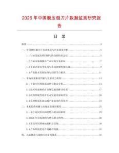 2026年中國磨壓刨刀片數據監測研究報告