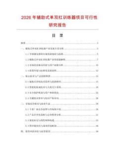2026年輔助式單雙杠訓練器項目可行性研究報告