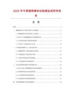 2025年中國鍍銅鎳鐵絲數據監測研究報告