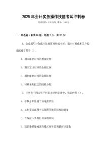 2025年會計實務操作技能考試沖刺卷
