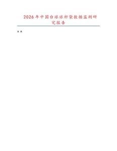 2026年中國臺球球桿袋數據監測研究報告