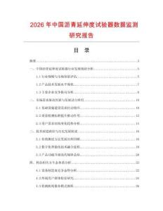2026年中國瀝青延伸度試驗器數據監測研究報告
