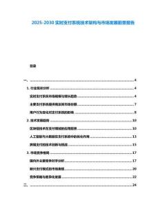 2025-2030實時支付系統技術架構與市場發展前景報告