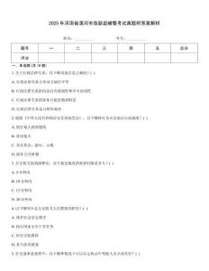 2025年河南省漯河市臨穎縣輔警考試真題附答案解析