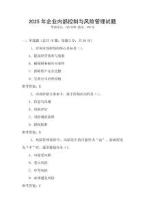 2025年企業內部控制與風險管理試題