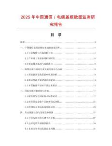 2025年中國通信／電纜蓋板數據監測研究報告