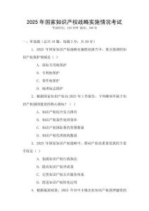2025年國家知識產權戰(zhàn)略實施情況考試