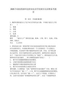 2025年湖南鐵路科技職業(yè)技術(shù)學(xué)院輔導(dǎo)員招聘備考題庫及參考答案詳解一套