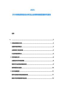 2025-2030財稅政策變動分析及企業預算調整管理研究報告