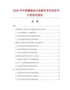 2026年中國(guó)搪錫絲五金配件項(xiàng)目投資可行性研究報(bào)告