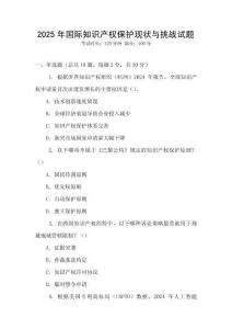 2025年國際知識產(chǎn)權(quán)保護(hù)現(xiàn)狀與挑戰(zhàn)試題
