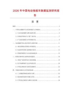 2026年中國電動拖板車數(shù)據(jù)監(jiān)測研究報告