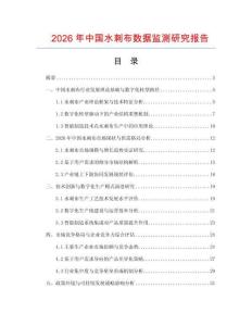2026年中國水刺布數據監測研究報告