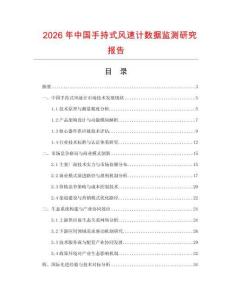 2026年中國手持式風速計數(shù)據(jù)監(jiān)測研究報告