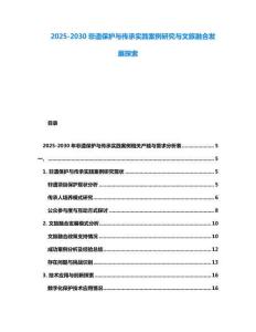 2025-2030非遺保護(hù)與傳承實(shí)踐案例研究與文旅融合發(fā)展探索