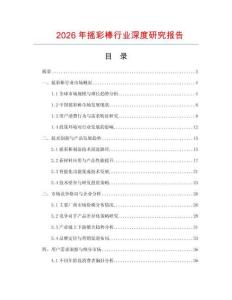 2026年搖彩棒行業深度研究報告