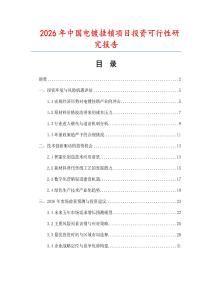 2026年中国电镀挂锁项目投资可行性研究报告