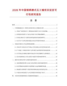 2026年中國鋼柄德式石工錘項目投資可行性研究報告
