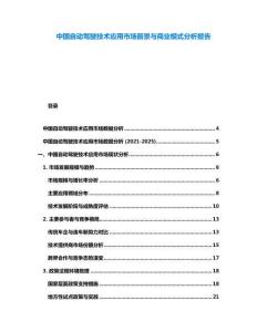 中國自動駕駛技術(shù)應(yīng)用市場前景與商業(yè)模式分析報告