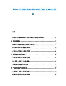 中國OLED蒸鍍設(shè)備核心部件突破與產(chǎn)能擴張規(guī)劃分析報告