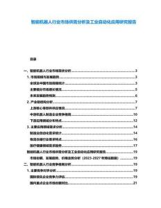 智能機器人行業市場供需分析及工業自動化應用研究報告