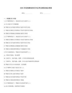 2025年輕微事故責任判定考試模擬卷及答案