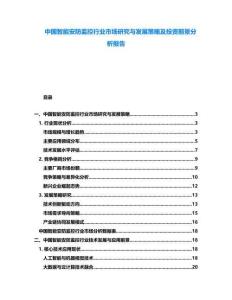 中國智能安防監(jiān)控行業(yè)市場研究與發(fā)展策略及投資前景分析報告