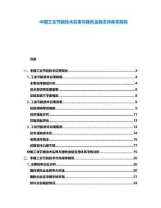 中國工業(yè)節(jié)能技術(shù)應(yīng)用與綠色金融支持體系報告