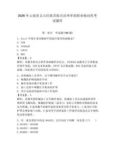 2026年云南省文山壯族苗族自治州單招職業傾向性考試題庫精編答案