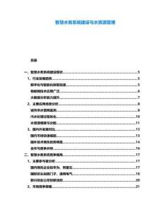智慧水務系統建設與水資源管理