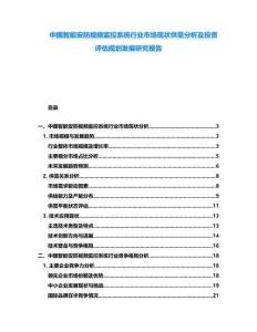 中國智能安防視頻監控系統行業市場現狀供需分析及投資評估規劃發展研究報告