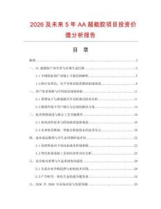 2026及未來5年AA超能膠項目投資價值分析報告