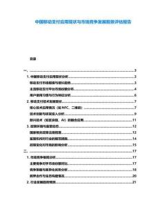 中國移動支付應用現狀與市場競爭發展前景評估報告