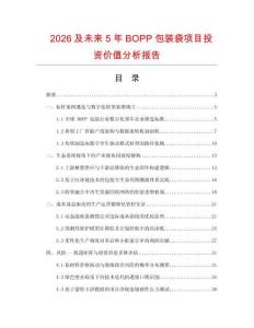 2026及未来5年BOPP包装袋项目投资价值分析报告