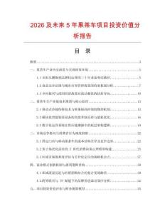 2026及未来5年果茶车项目投资价值分析报告