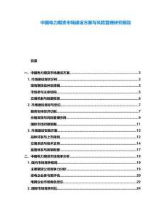 中國電力期貨市場建設(shè)方案與風(fēng)險(xiǎn)管理研究報(bào)告