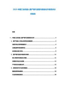 2025中國工業(yè)機器人國產(chǎn)替代進程與智能化升級需求分析報告