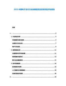 2025中國電子支付行業發展趨勢及投資風險評估報告